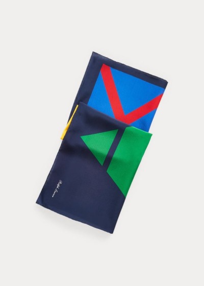 Bufandas Ralph Lauren Hombre Azul Marino / Rojos / Verdes / Amarillos - Geometric Silk - TQIYD7852